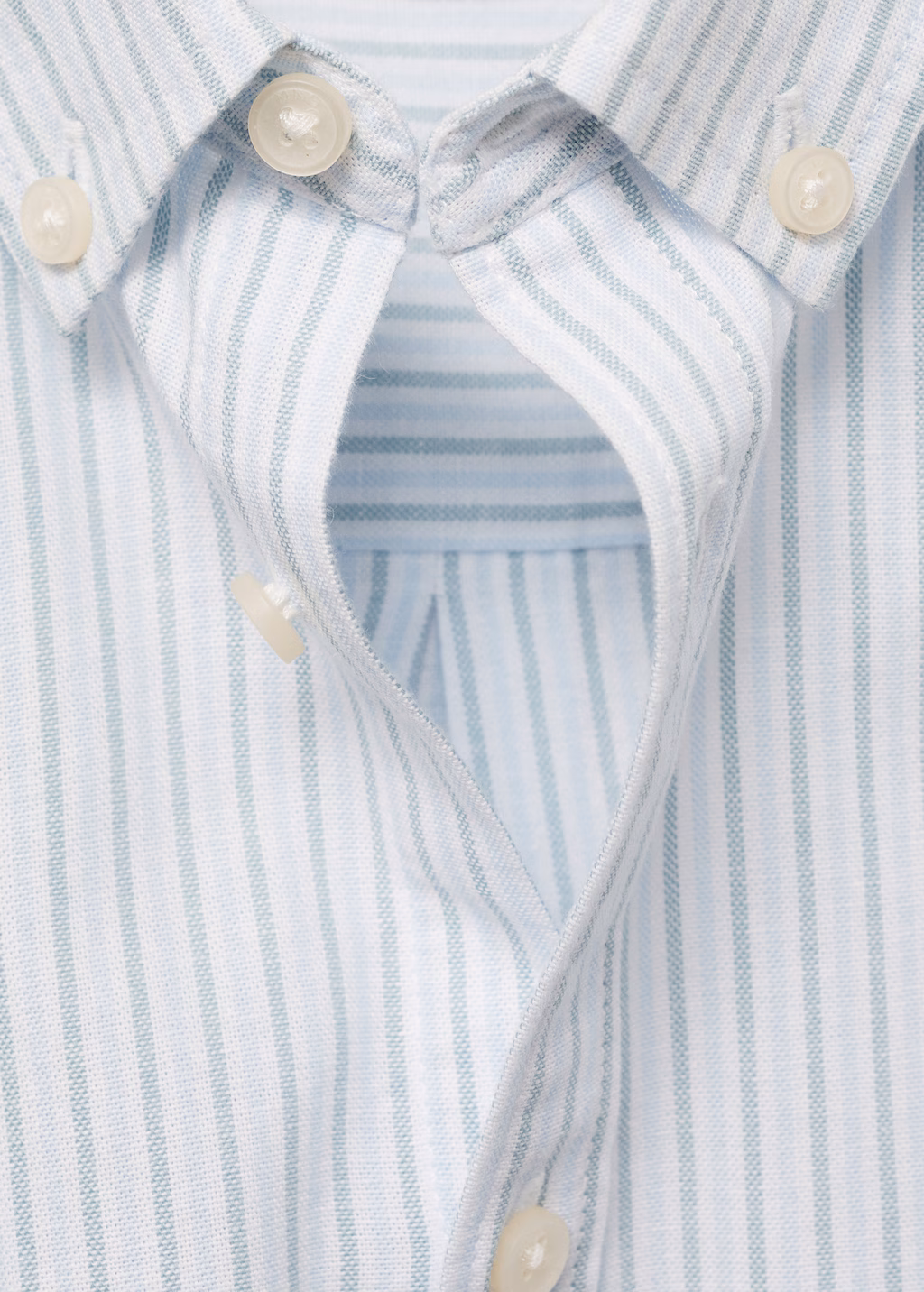 100% cotton Oxford striped shirt - Aqua Green