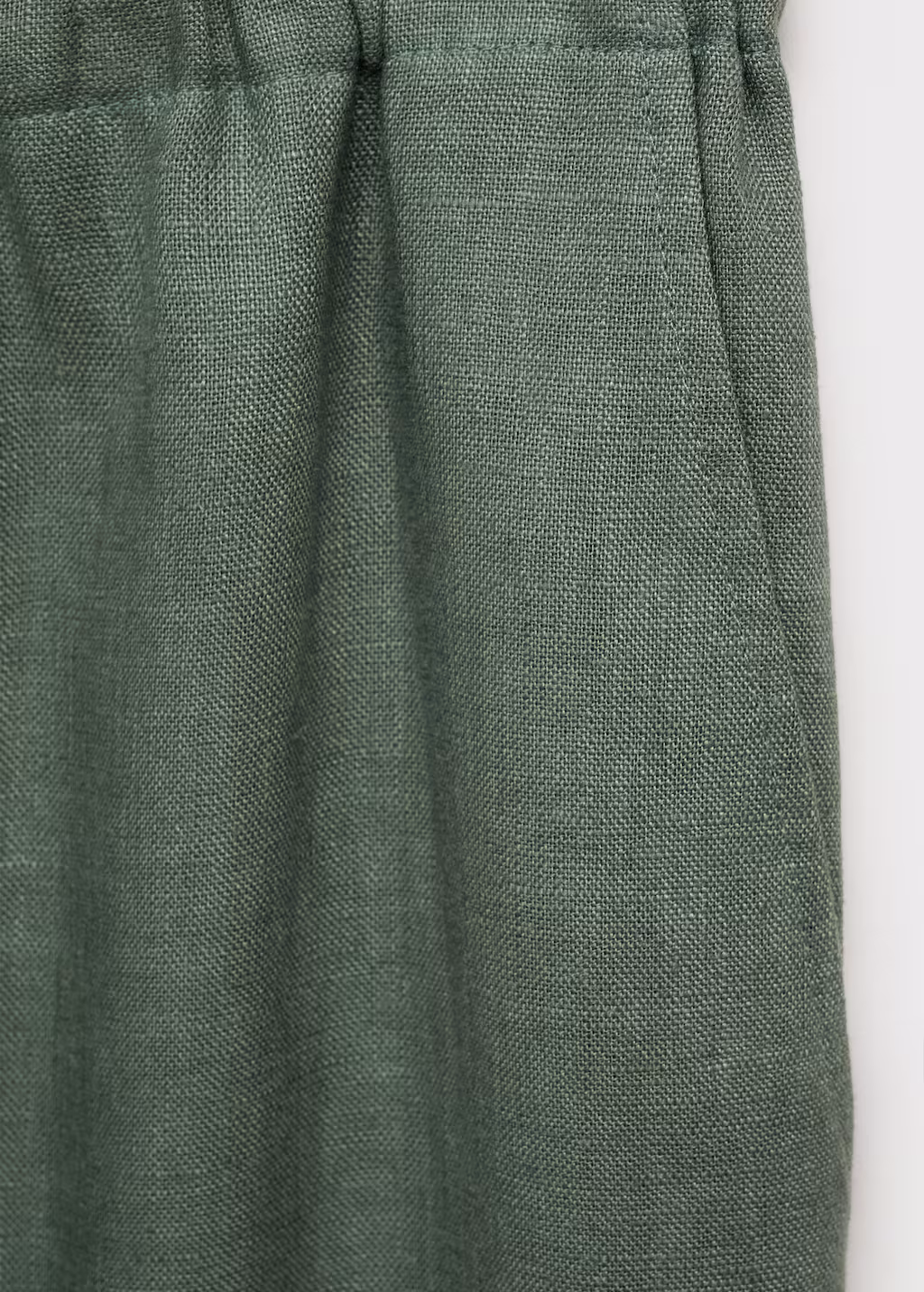 Straight linen-blend trousers - Forest Green