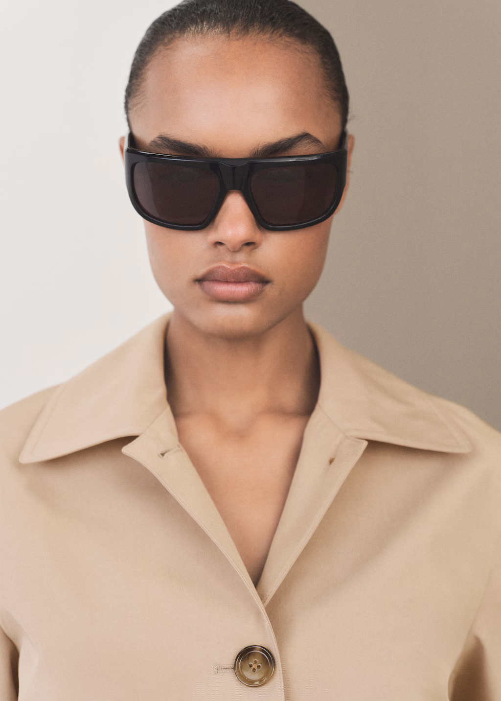 Cotton jacket with pockets - Khaki