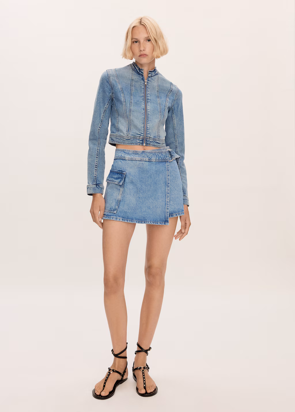 Denim skort - Medium Blue