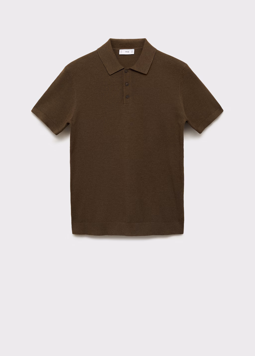 Structured knitted slim-fit polo shirt - Sky Blue