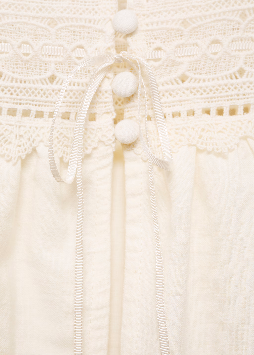 Openwork detail top - White
