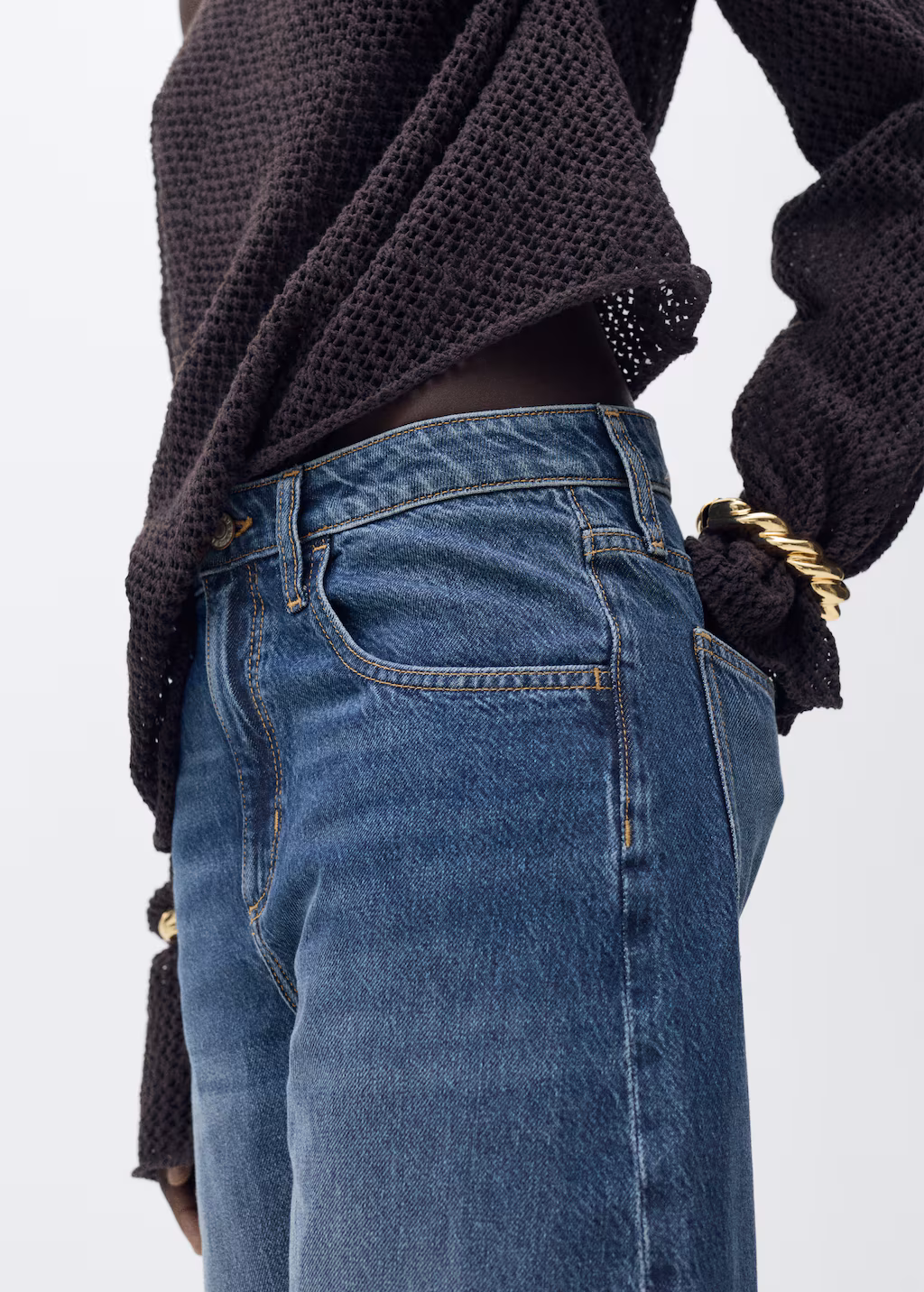 High-rise balloon jeans - Dark Blue