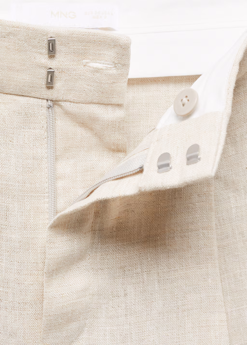 100% linen bermuda shorts - Light/Pastel Grey