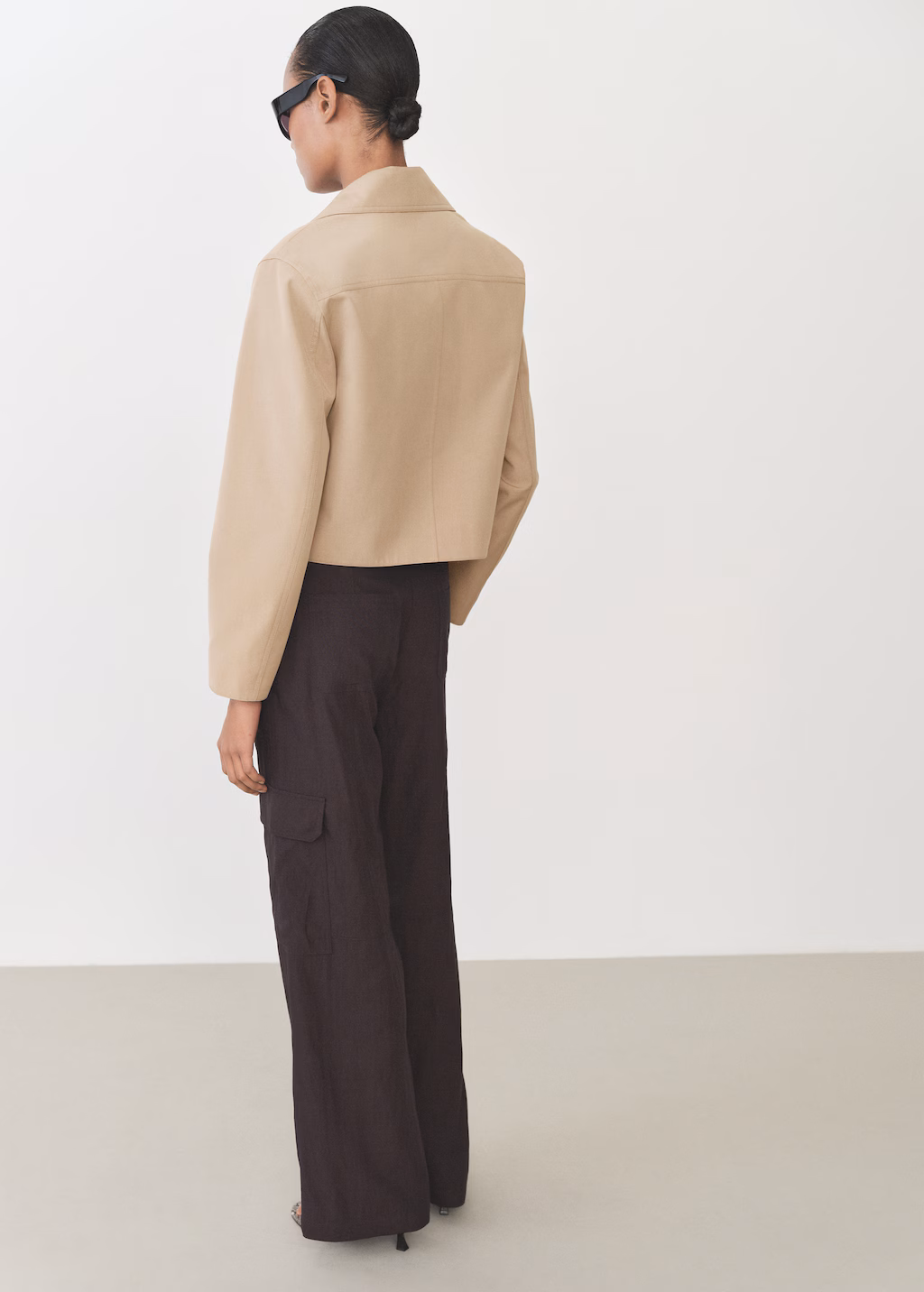 Cotton jacket with pockets - Khaki