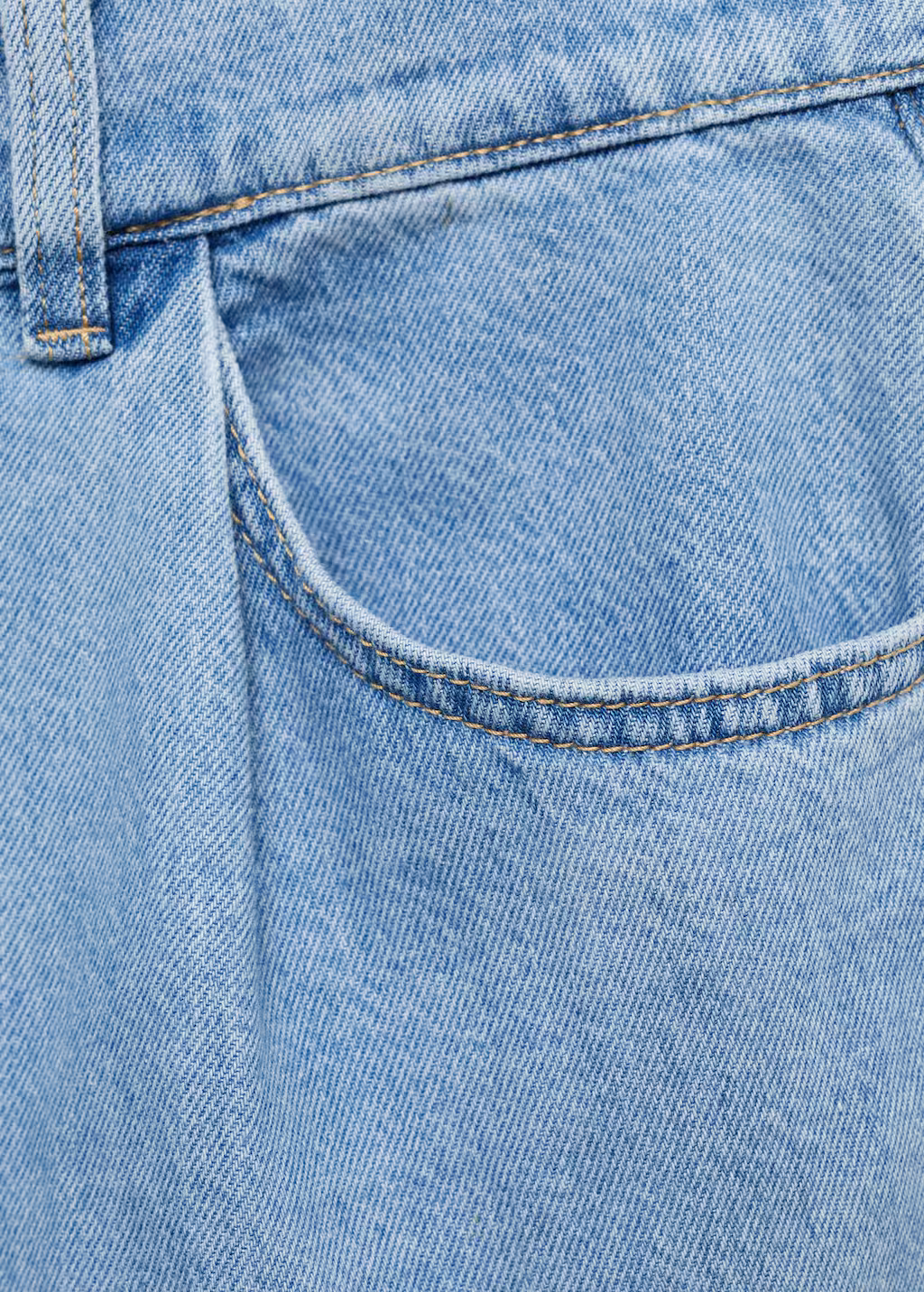 Straight shorts with turn-up hem - Medium Blue