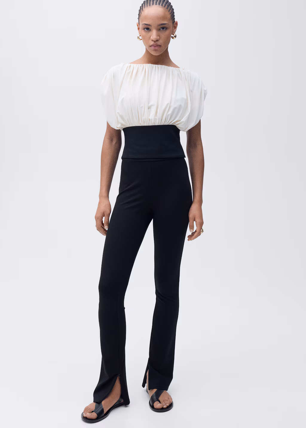 Skinny trousers with openings - Black