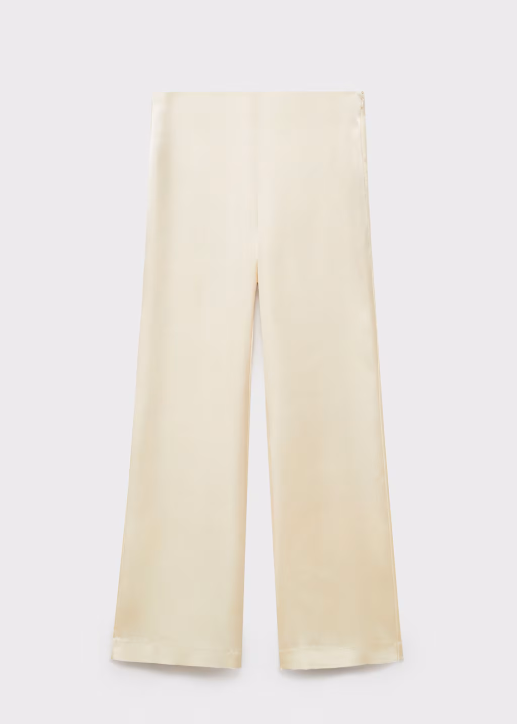 Satin straight-fit trousers - Black
