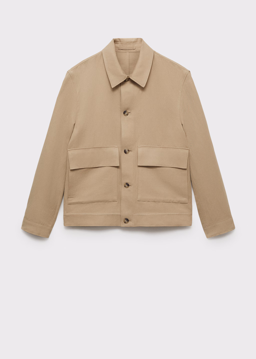Pocket linen cotton jacket - Beige
