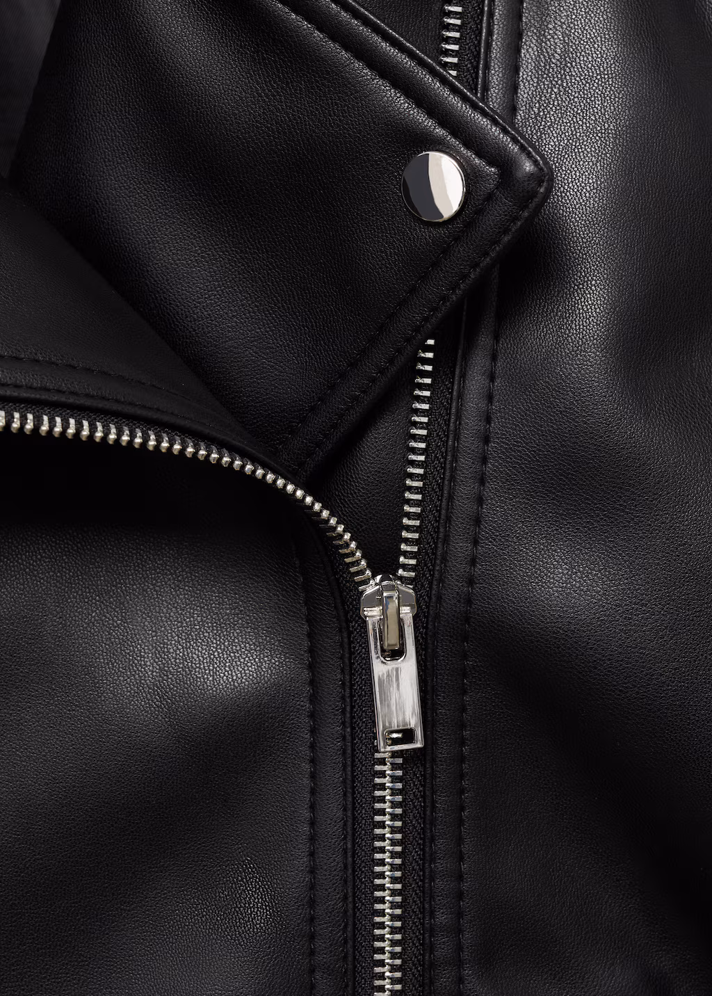Leather-effect biker jacket - Black