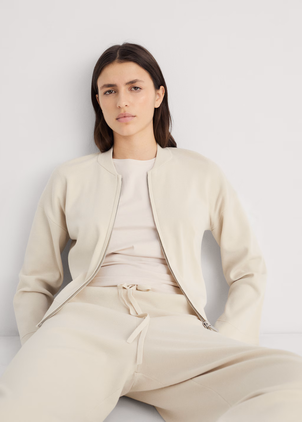 Ribbed knit trousers - Light/Pastel Grey