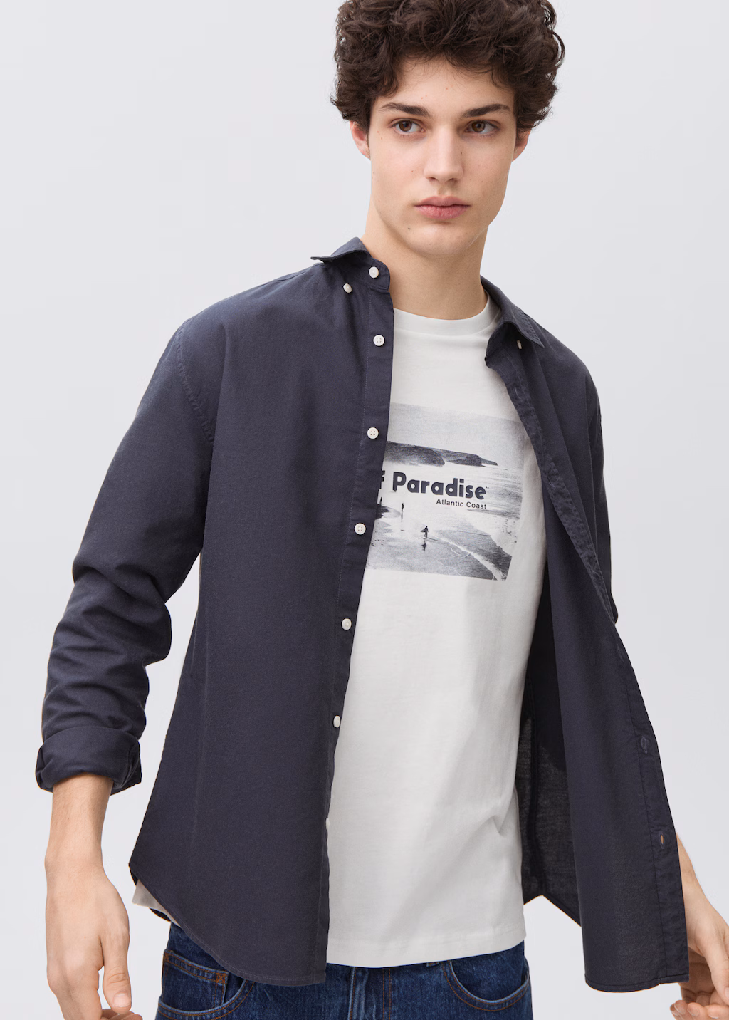 Printed cotton-blend t-shirt - Off White