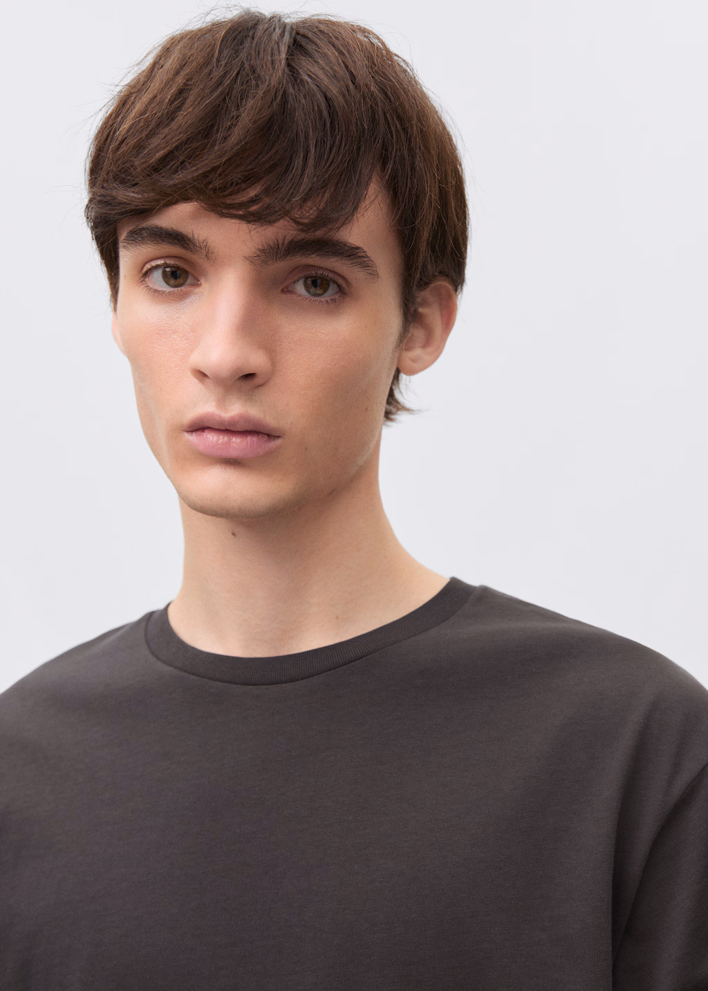 Essential cotton-blend T-shirt - Charcoal