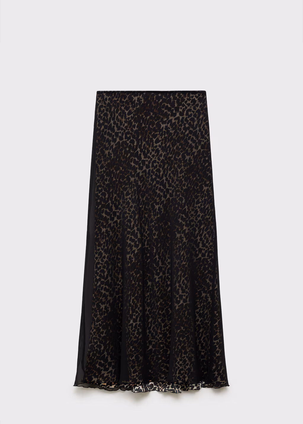 Leopard-print flared skirt - Black