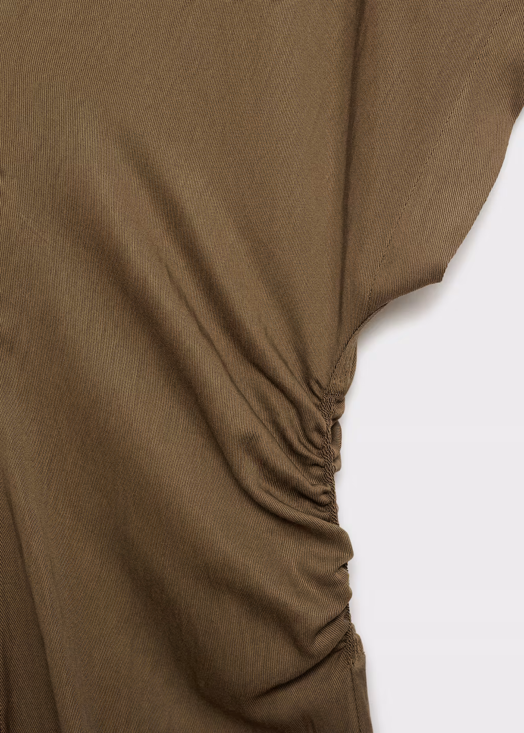 Lyocell-blend dress with draped details - Medium Brown
