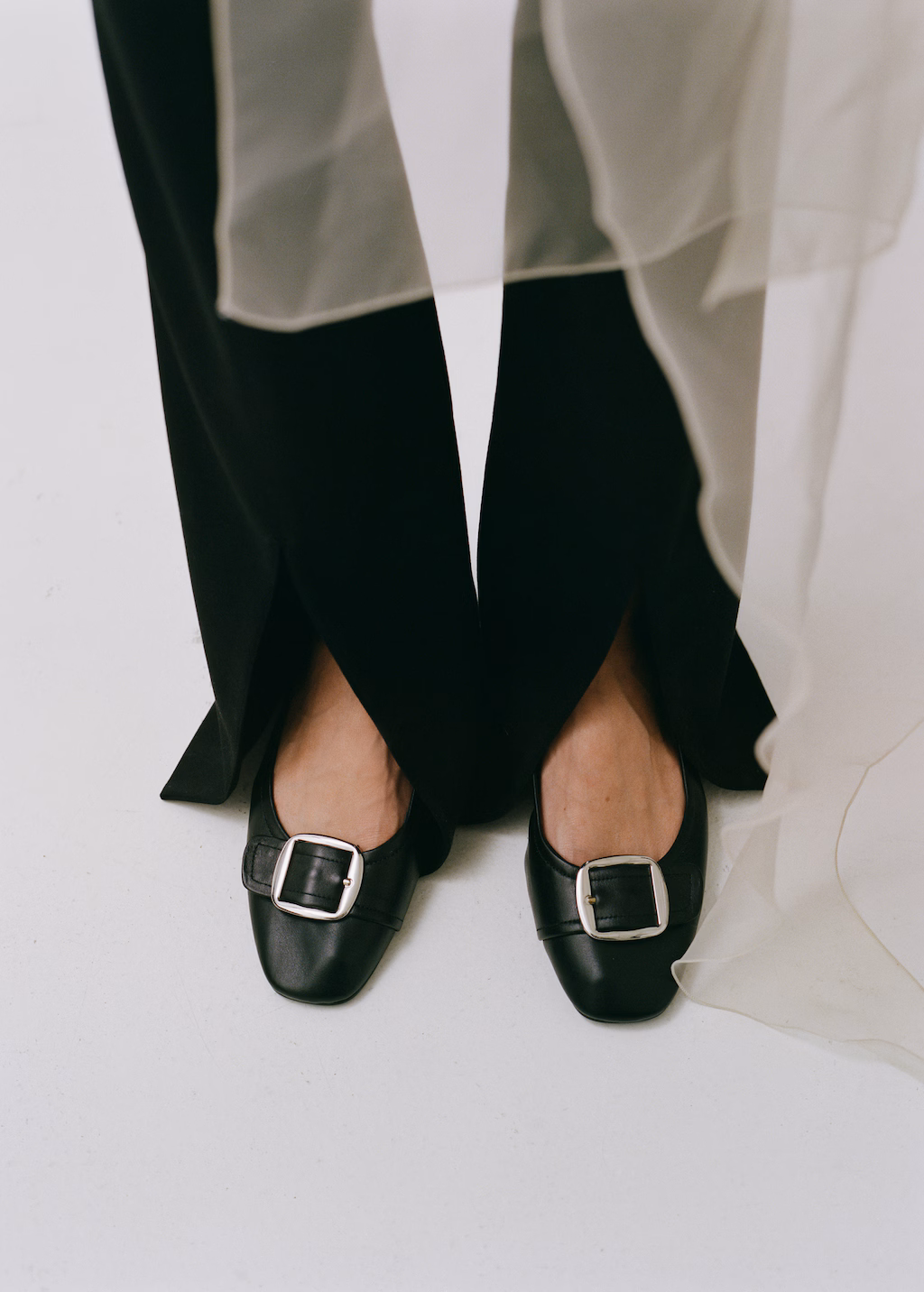 Buckle leather shoes - Black