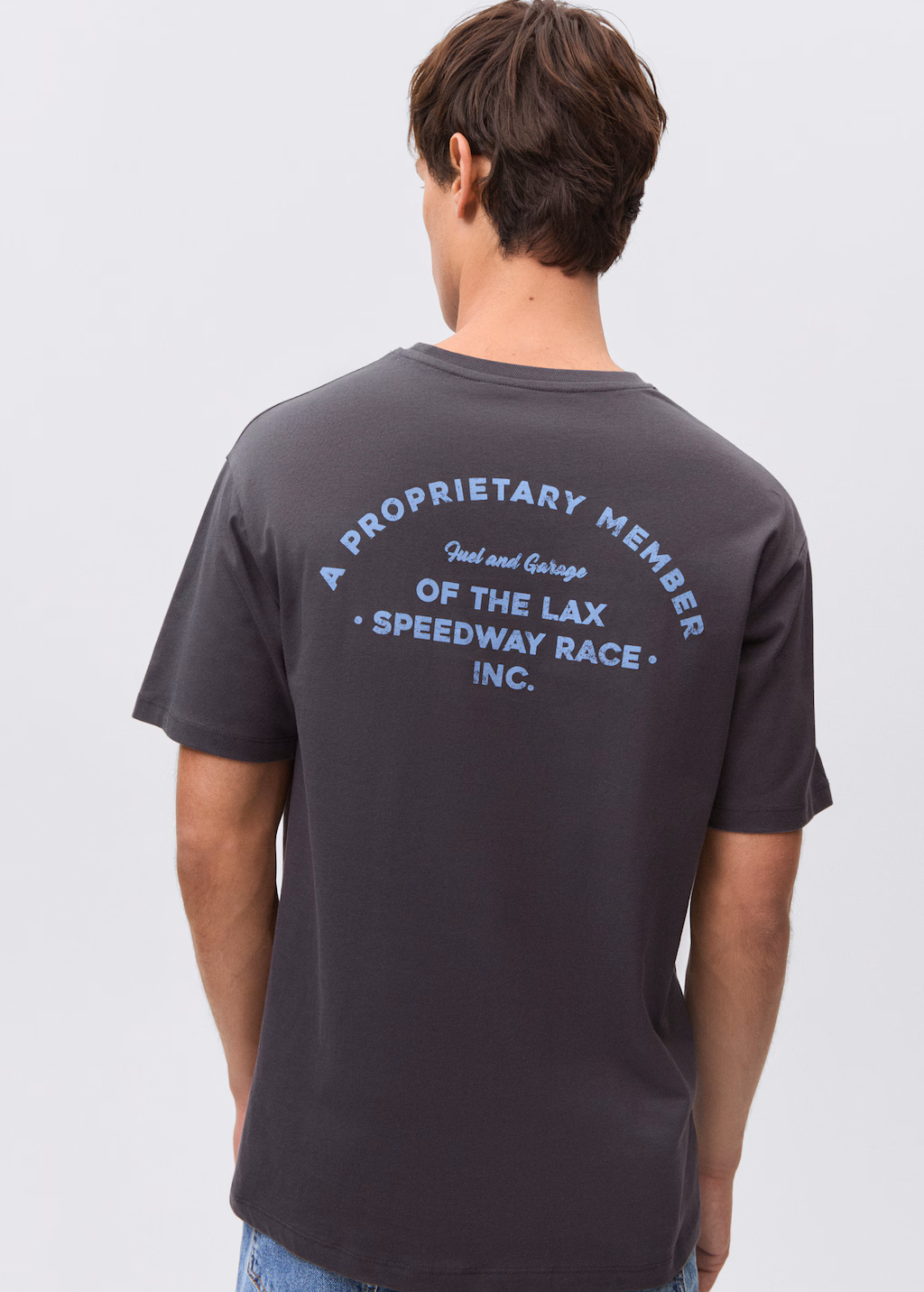 Printed cotton-blend t-shirt - Charcoal