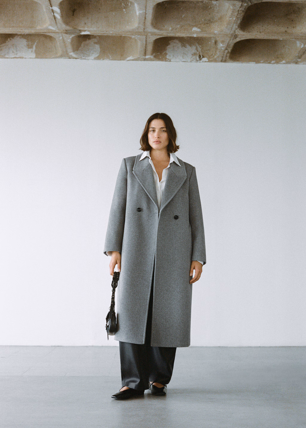 Lapels wool coat - Grey
