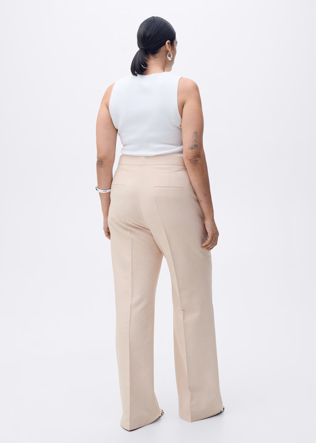 Straight suit trousers - Nude