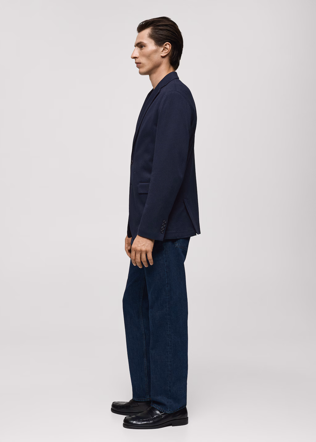Slim fit cotton blazer - Sky Blue