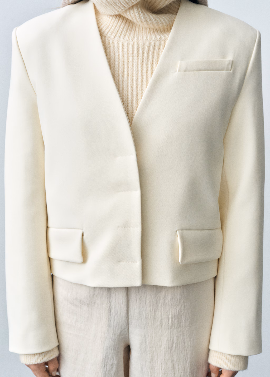 Structured cropped jacket - Off White