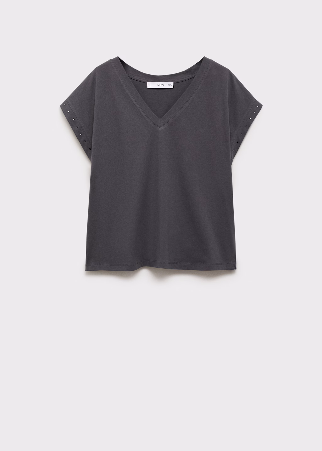 Studded V-neck t-shirt - White
