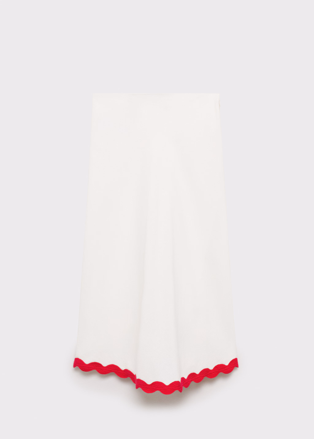 Midi-skirt with contrasting trim - White