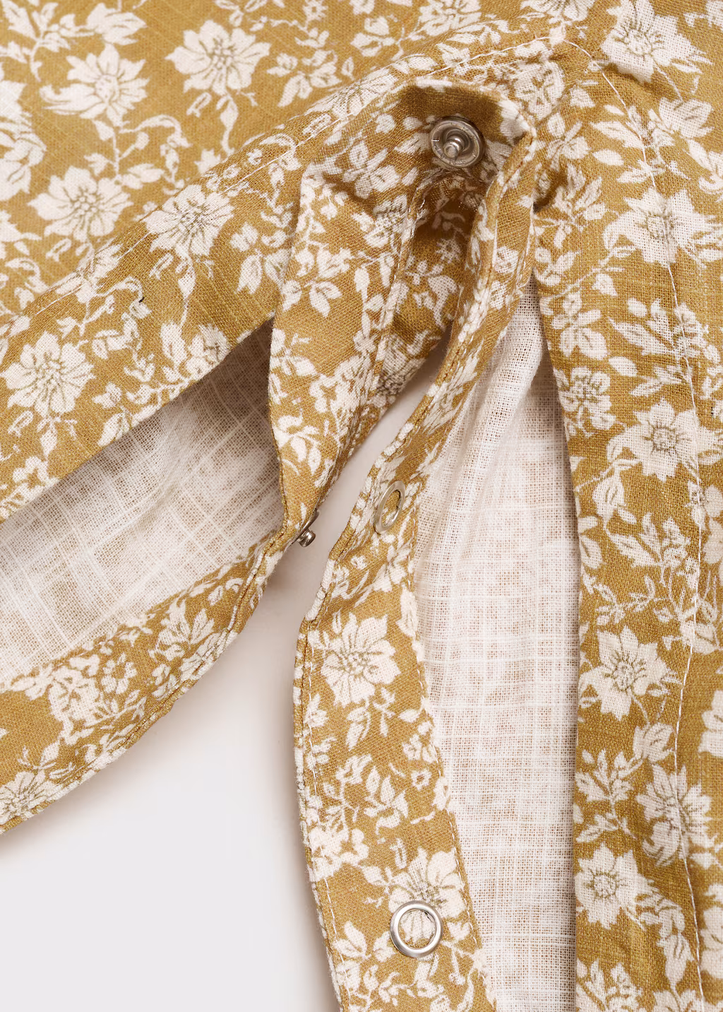 Printed cotton dungarees - Mustard