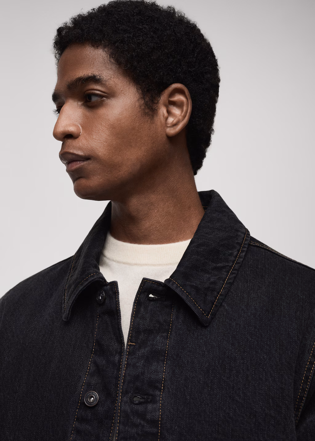 Dark-wash denim jacket - Open Grey