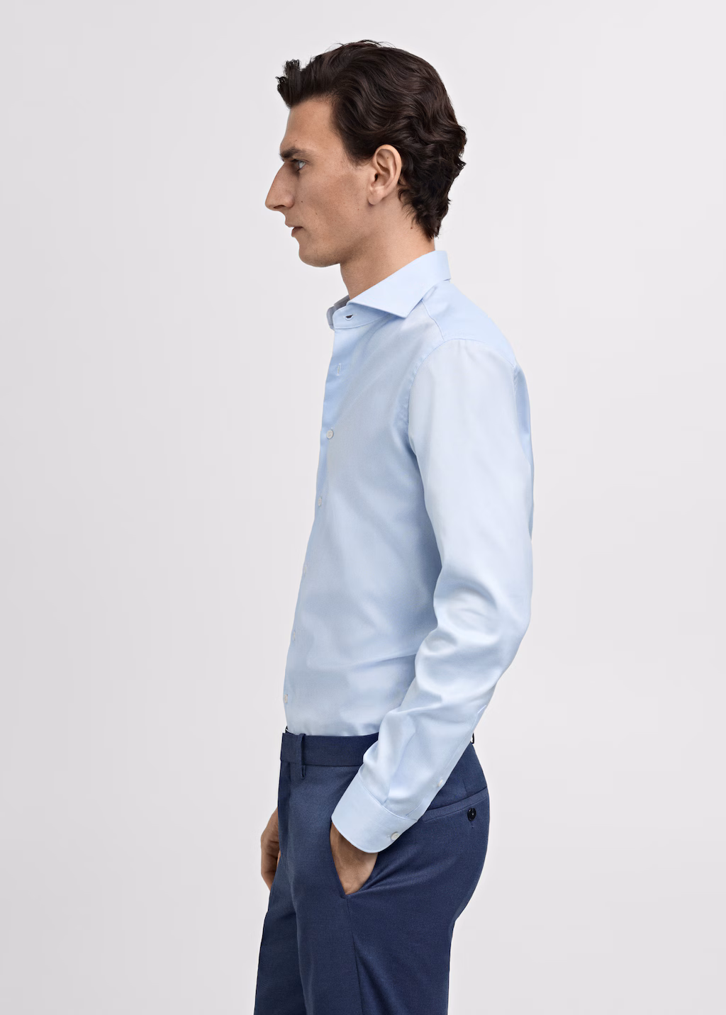 Slim fit structured suit shirt - Sky Blue
