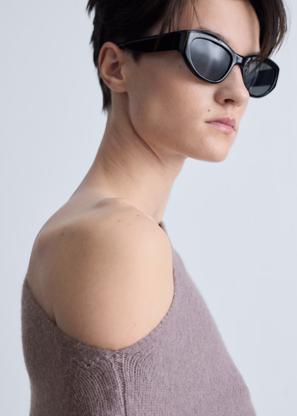 Asymmetrical wool-blend sweater - Light/Pastel Purple