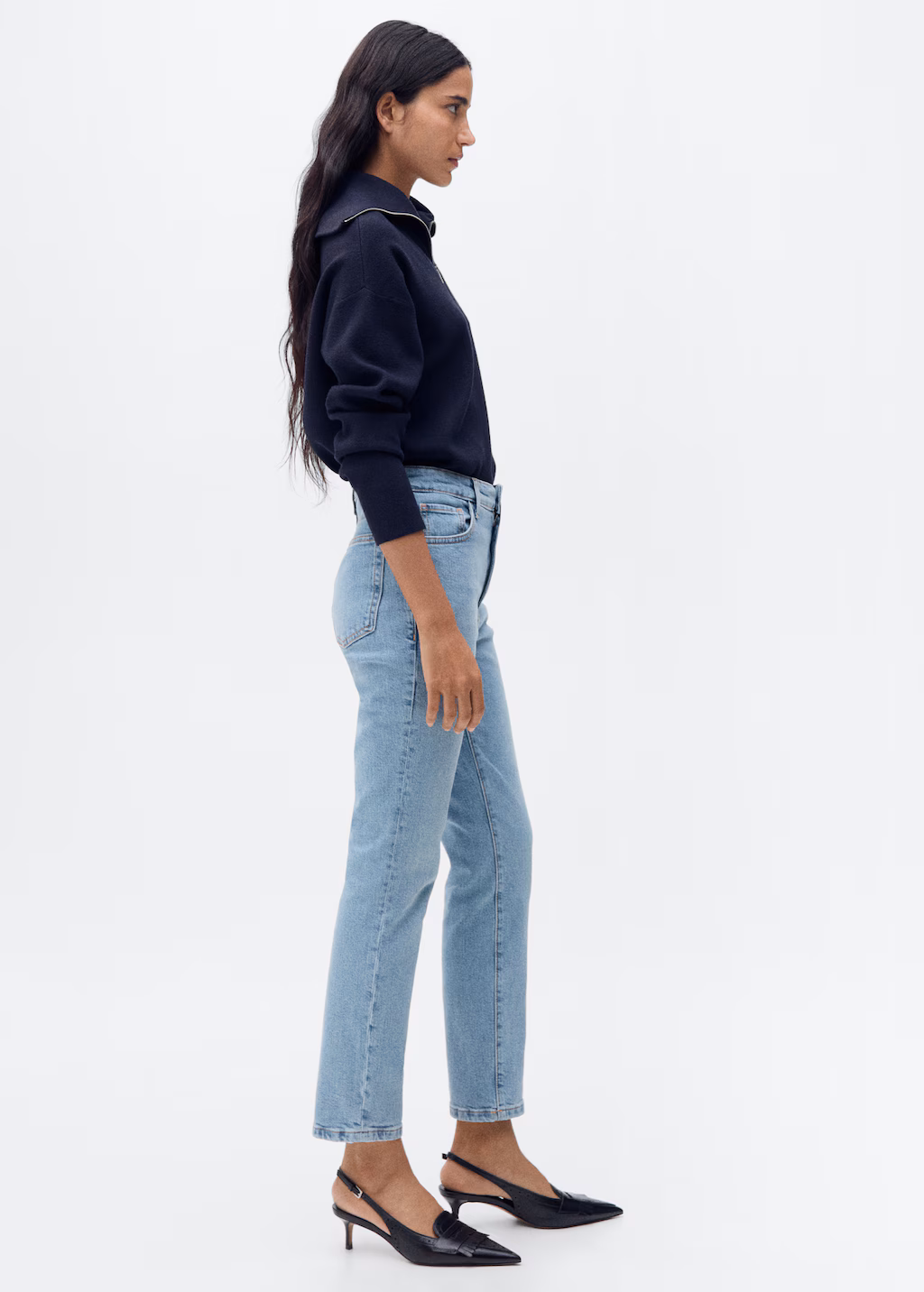 Claudia slim-fit cropped jeans - Open Grey