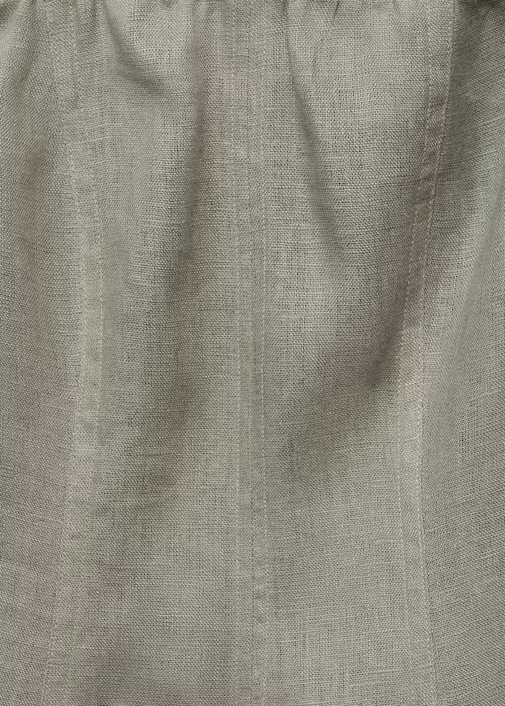 Puffed-sleeve linen dress - Green