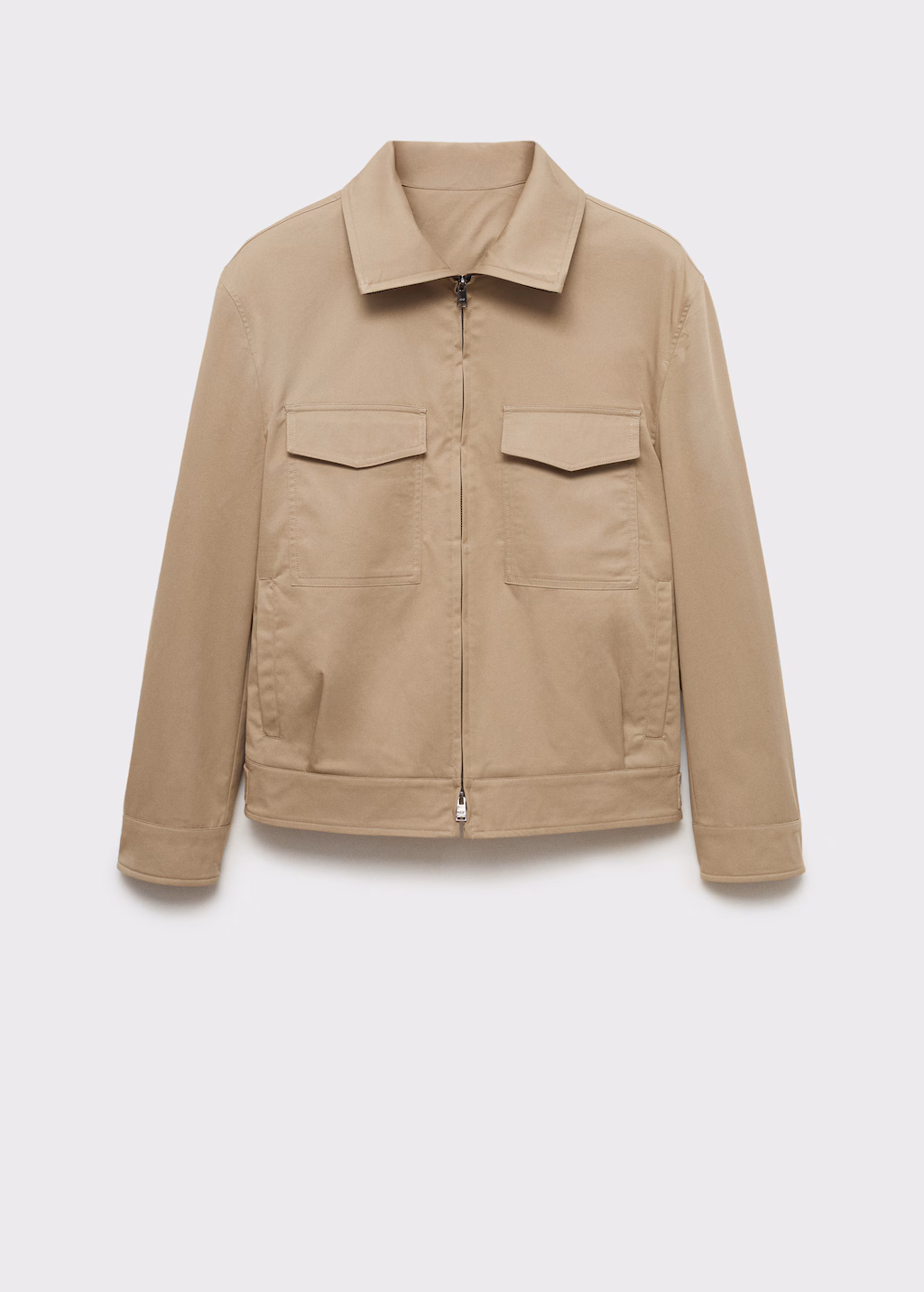 Relaxed-fit cotton jacket - Beige