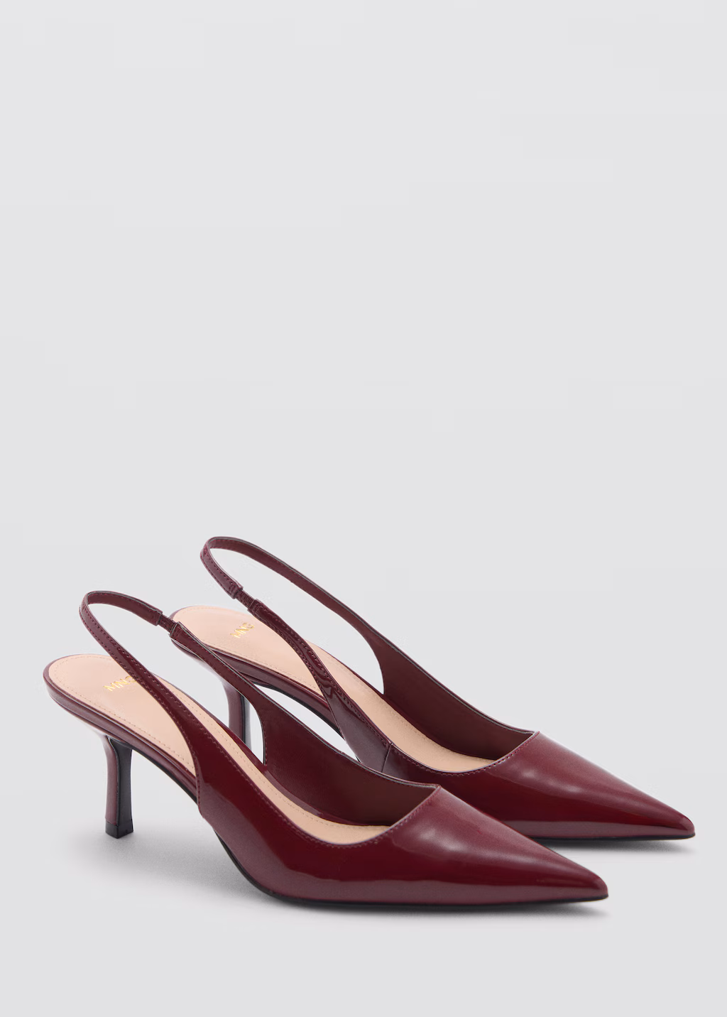 Pointed shoes with patent leather effect - Burgundy