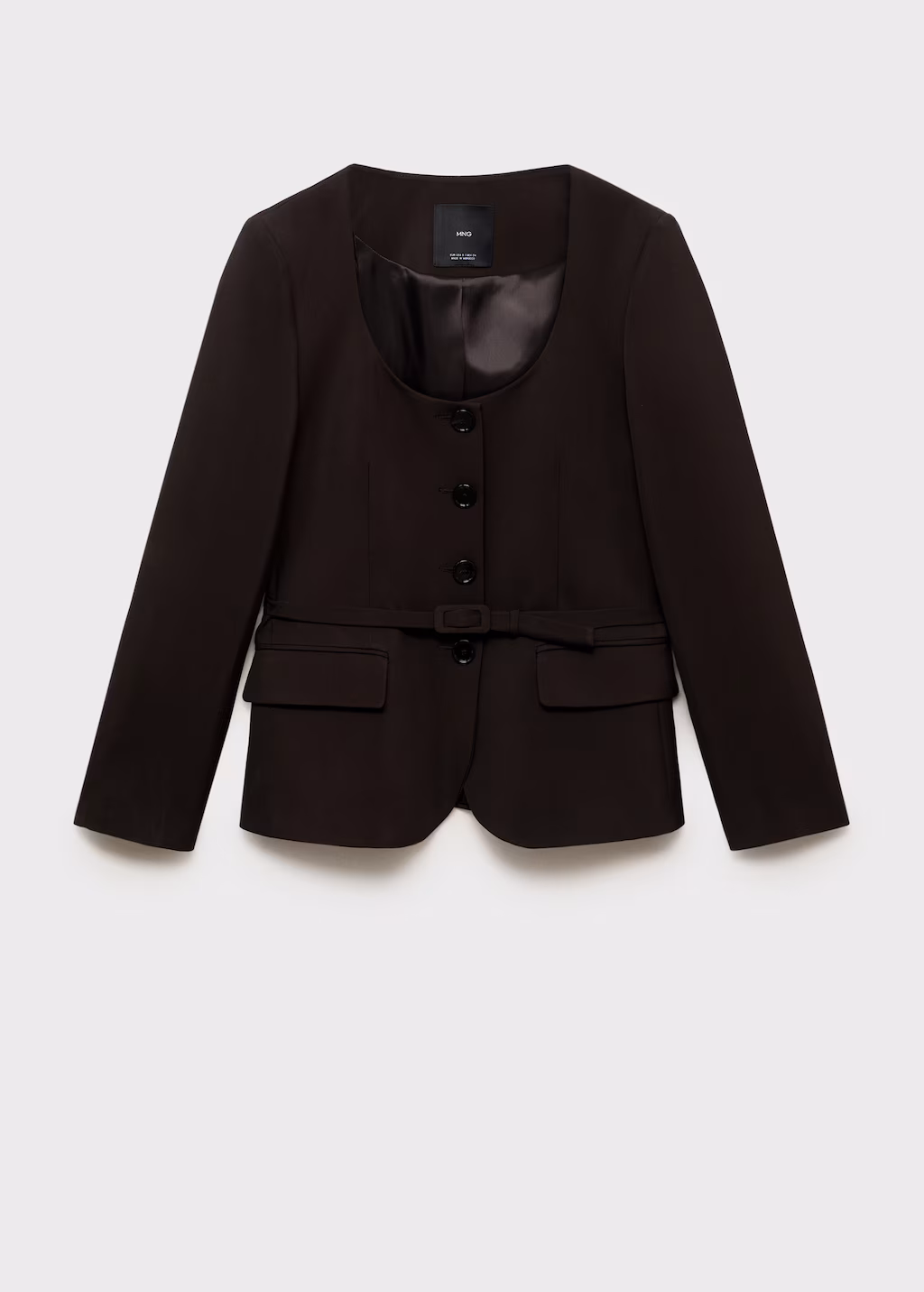 Suit jacket with belt - Chocolate