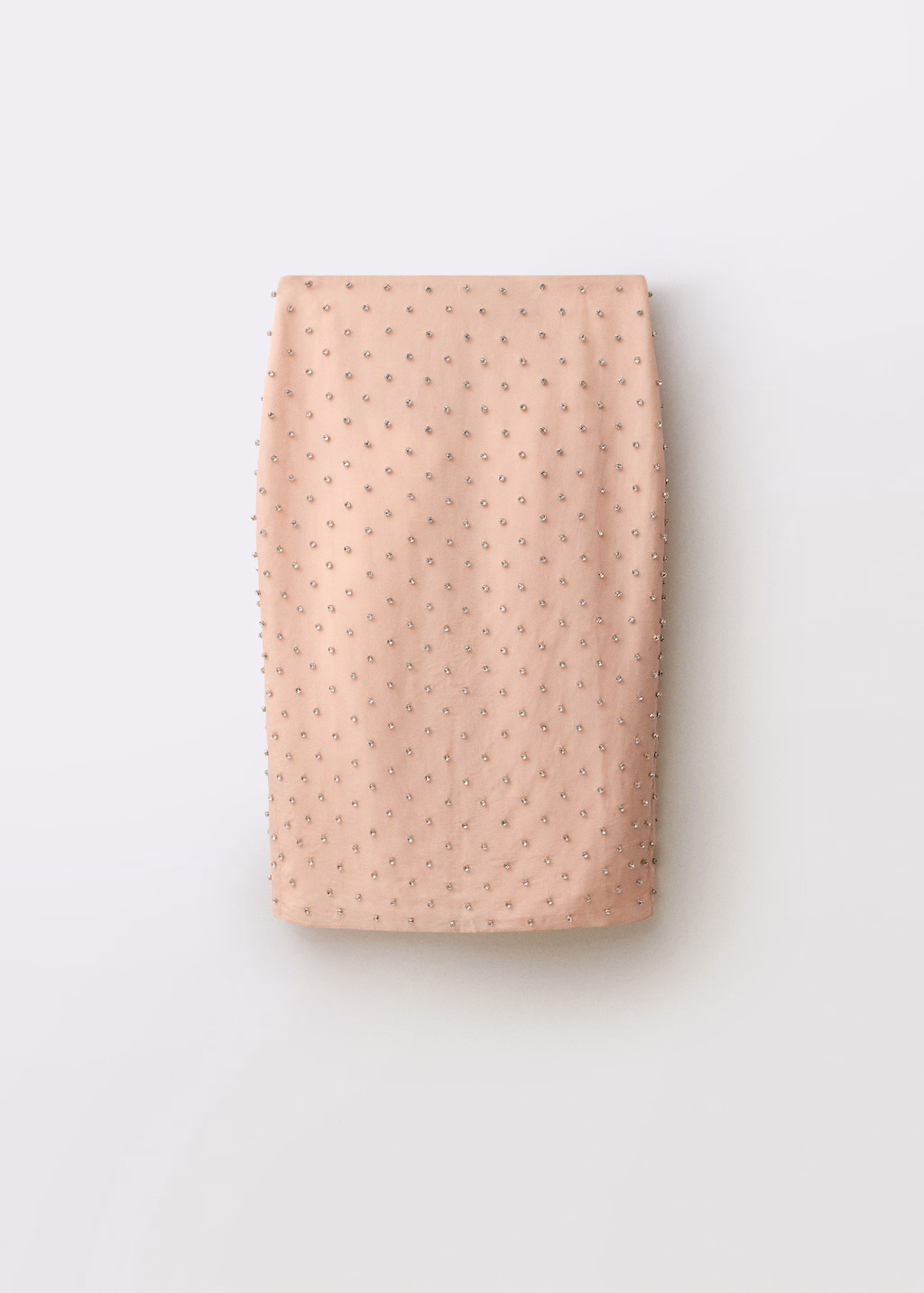 Midi skirt with crystal appliqués - Pastel Pink