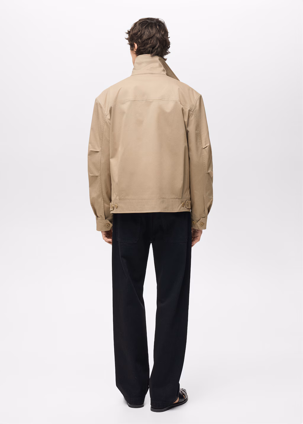 Relaxed-fit cotton jacket - Beige