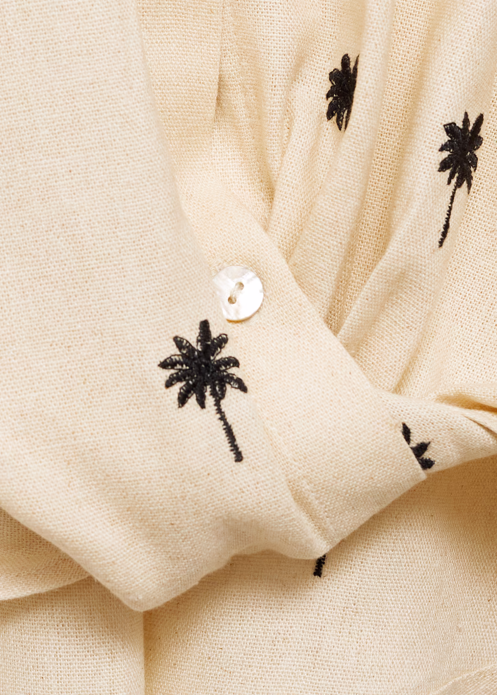 Embroidered shirt with knot - Beige