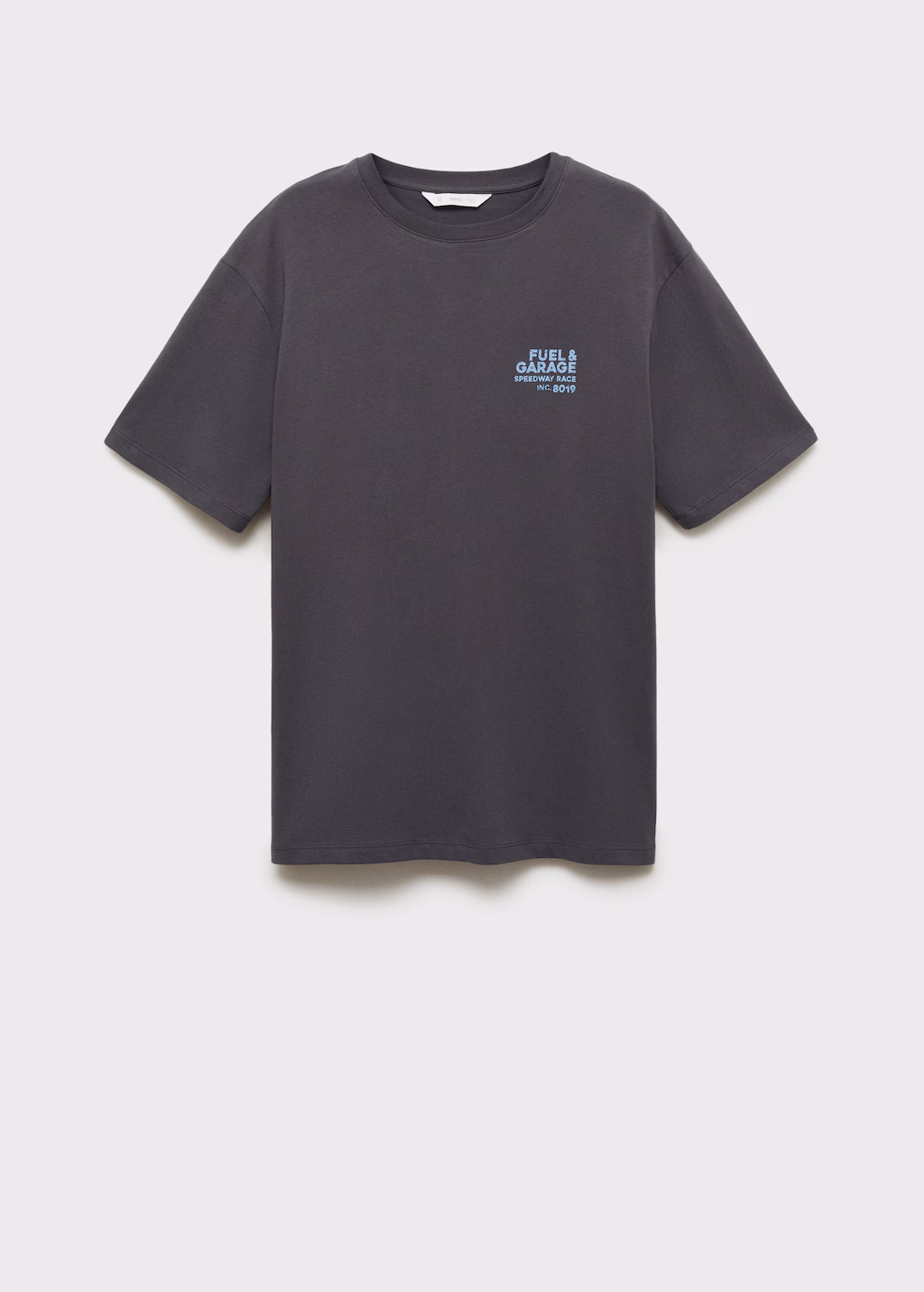 Printed cotton-blend t-shirt - Charcoal