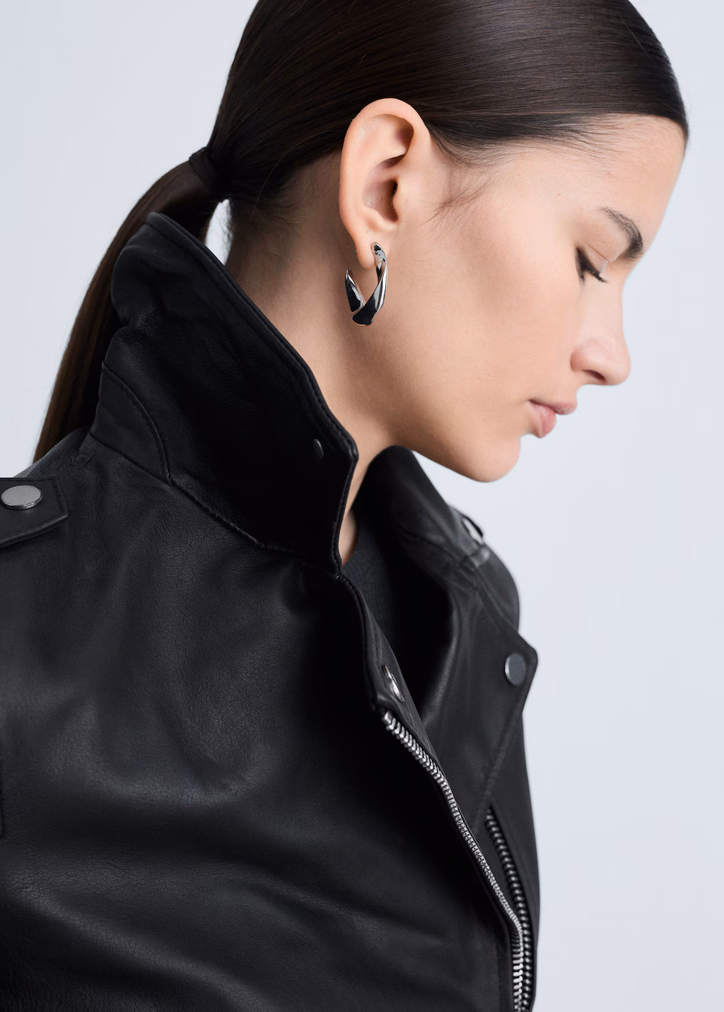 Leather biker jacket - Black