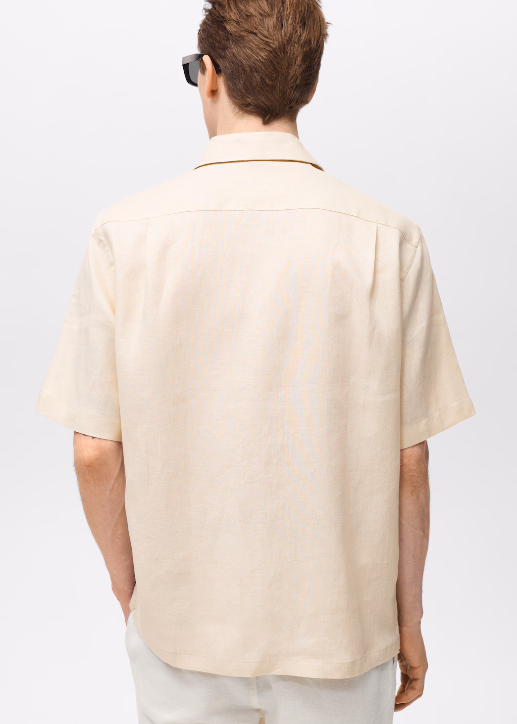 100% linen bowling-collar shirt - Green