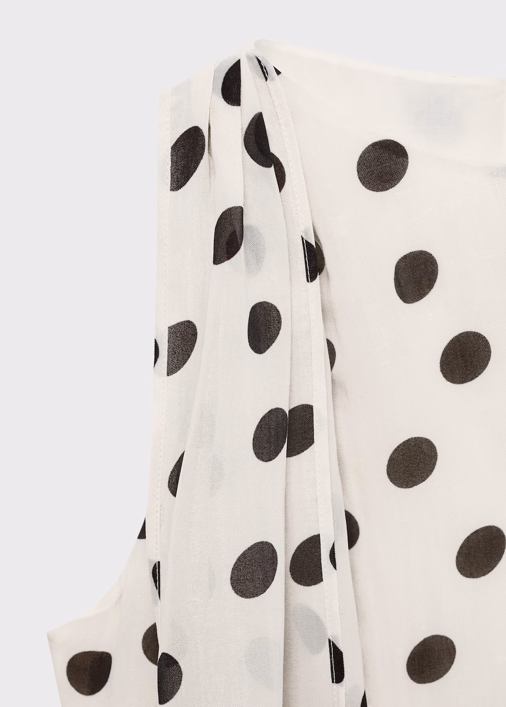 Polka-dot wrap-neck blouse - Off White