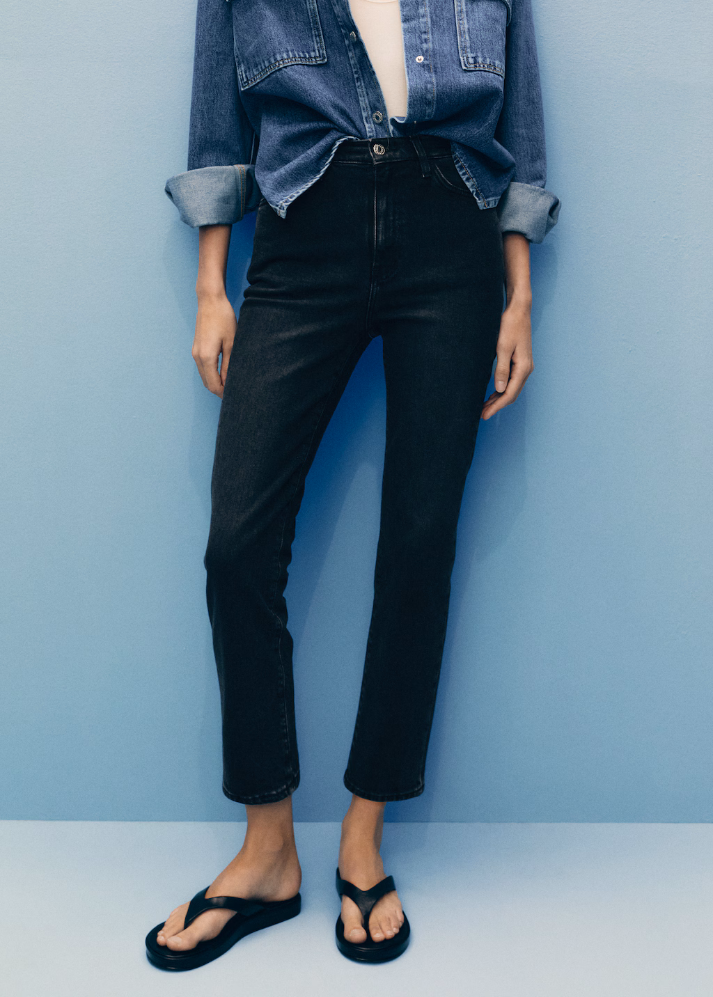 Claudia slim-fit cropped jeans - Open Grey