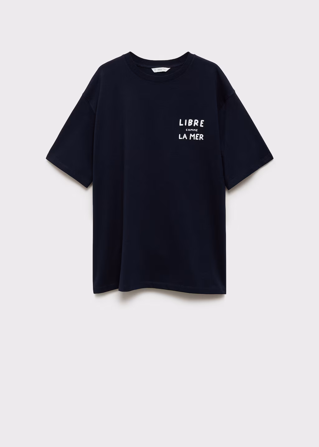 Printed cotton-blend t-shirt - Dark Navy