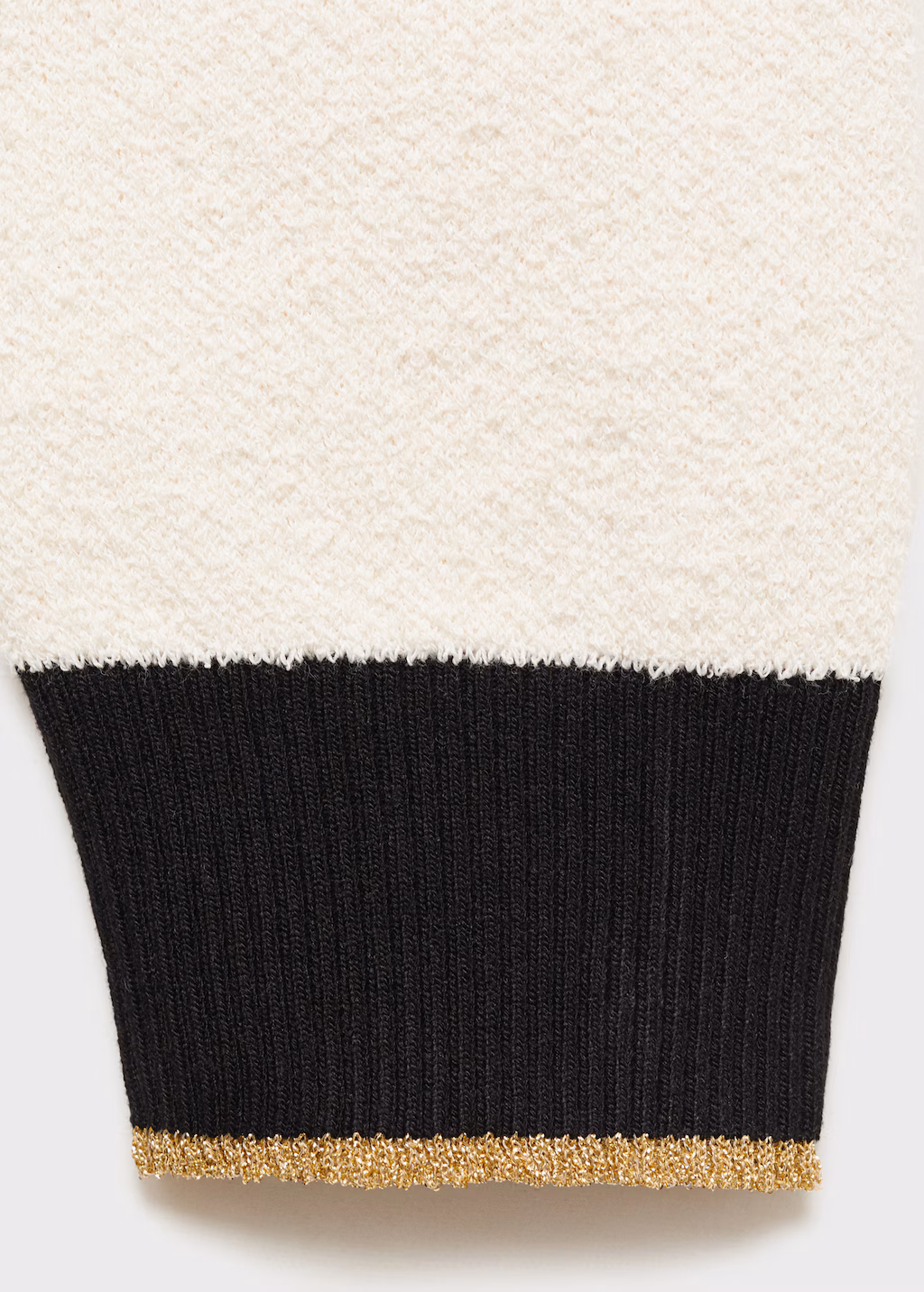 Knitted cardigan with double trim - Ecru