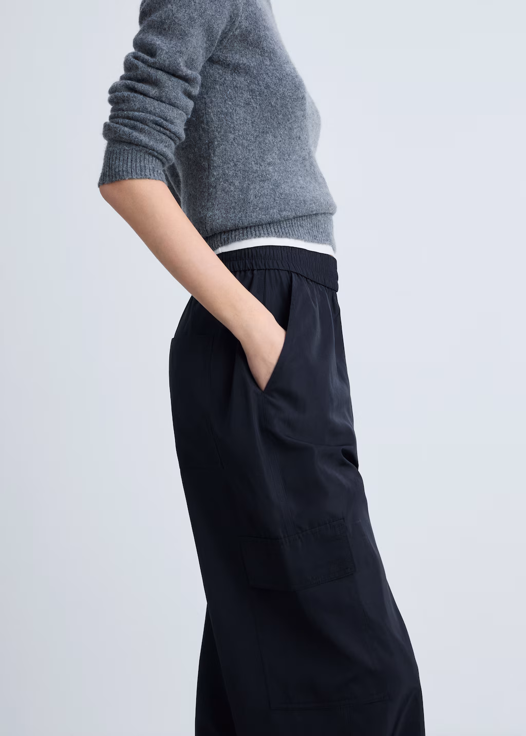 Cargo trousers with adjustable hem - Khaki