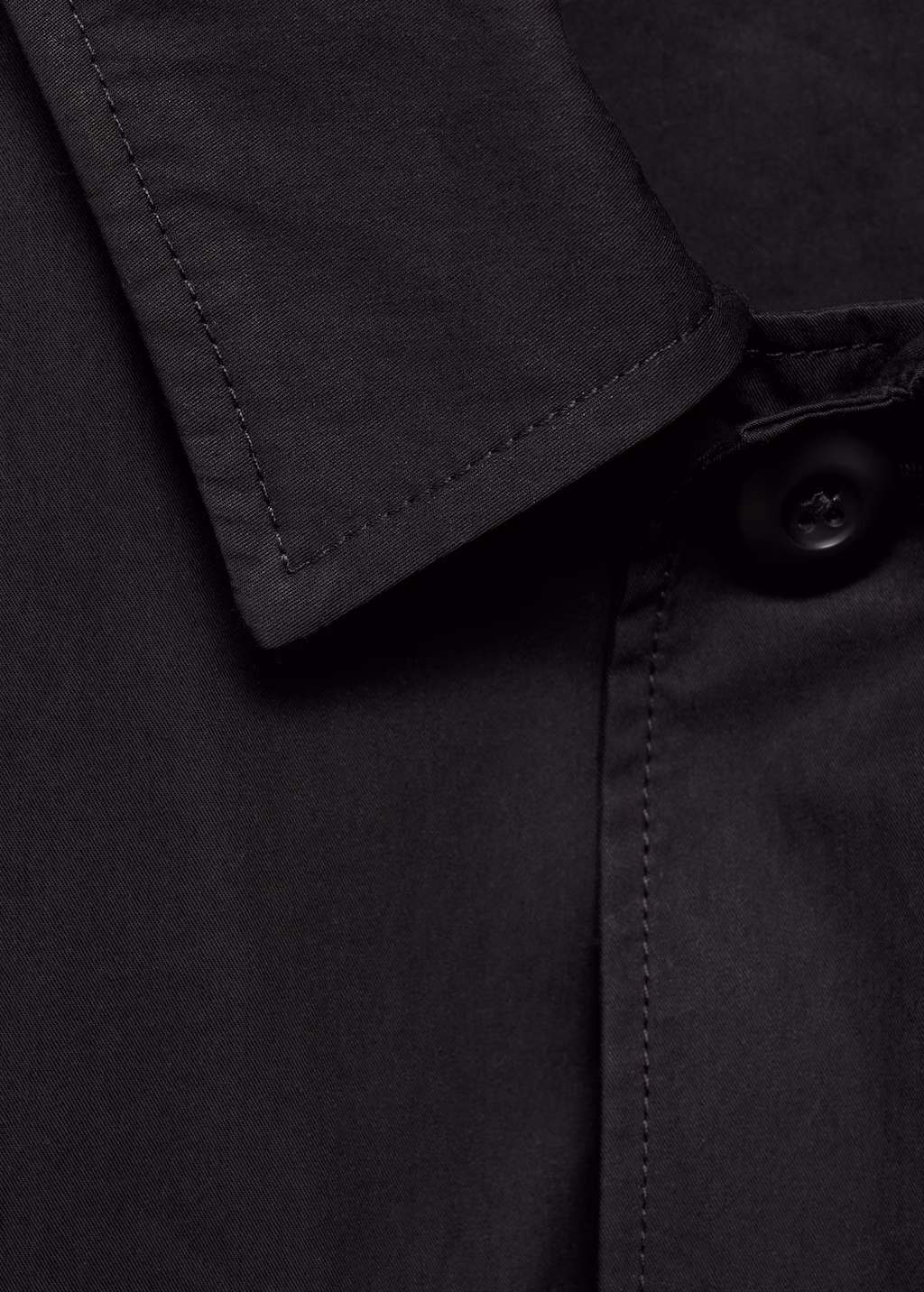 Relaxed-fit cotton overshirt - Black