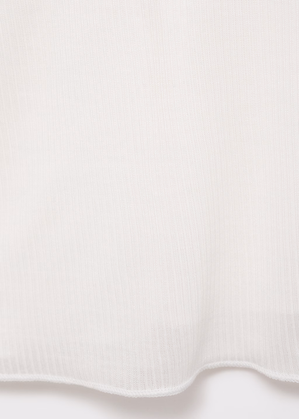 Fine ribbed knit top - White