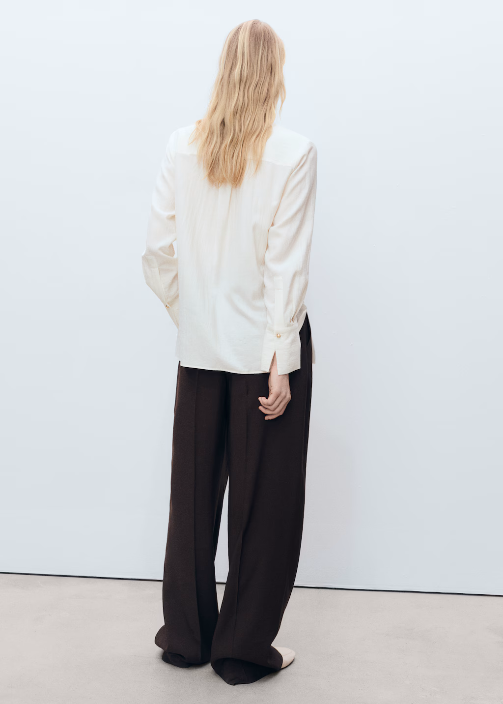 Fluid skirt with contrasting panel - Off White